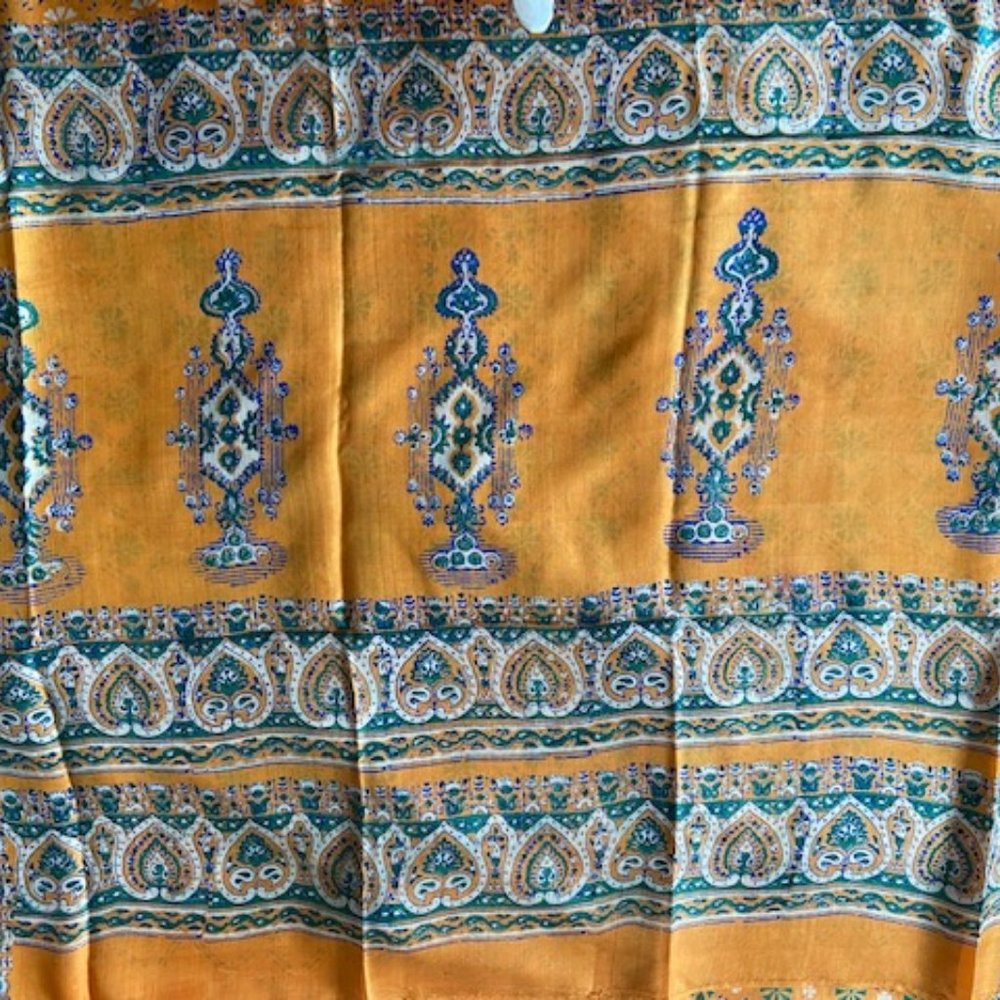 - Light soft pure silk sari bottom fall & side seam complete + blouse
